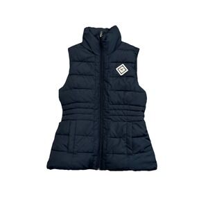 Hollister Puffer Women Navy Blue Sherpa Lined Vest Size XXS